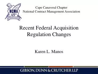Recent Federal Acquisition Regulation Changes