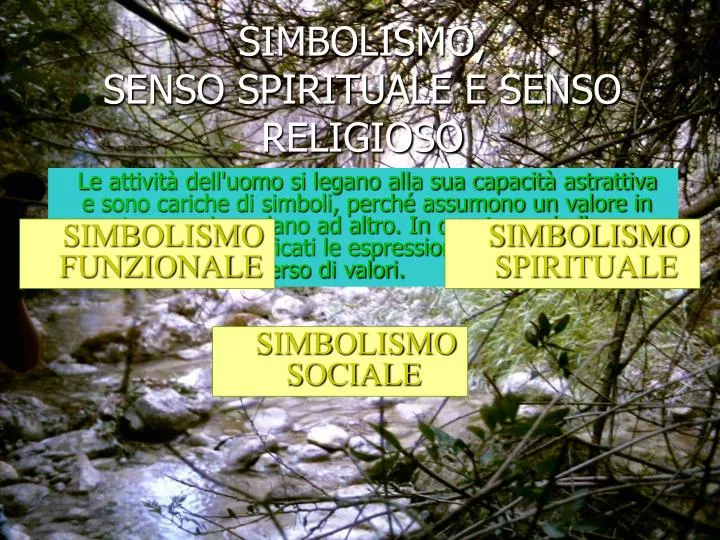 simbolismo senso spirituale e senso religioso