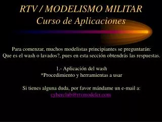 RTV / MODELISMO MILITAR Curso de Aplicaciones