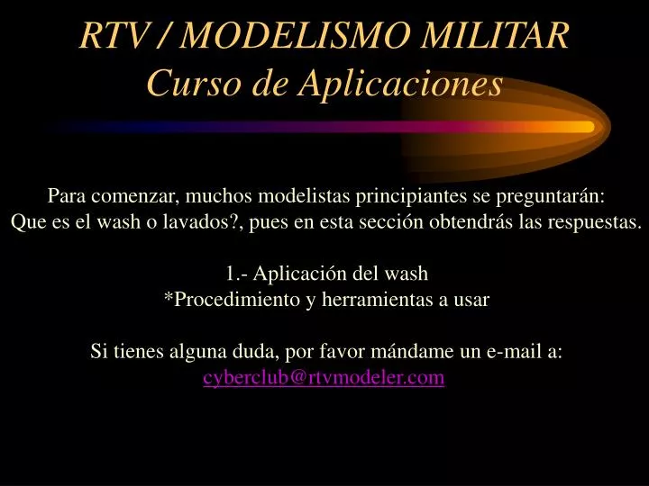 rtv modelismo militar curso de aplicaciones