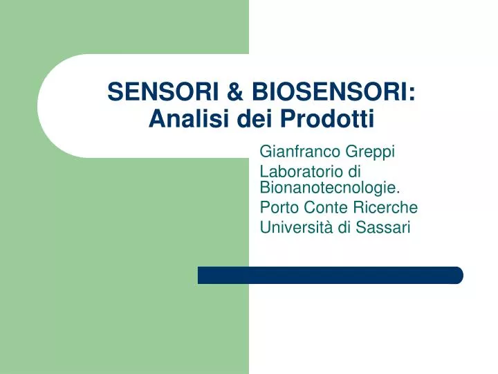 sensori biosensori analisi dei prodotti