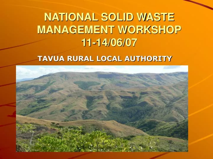 national solid waste management workshop 11 14 06 07