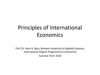 Principles of International Economics