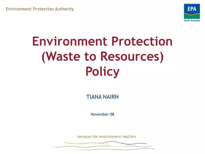 environment protection waste to resources policy