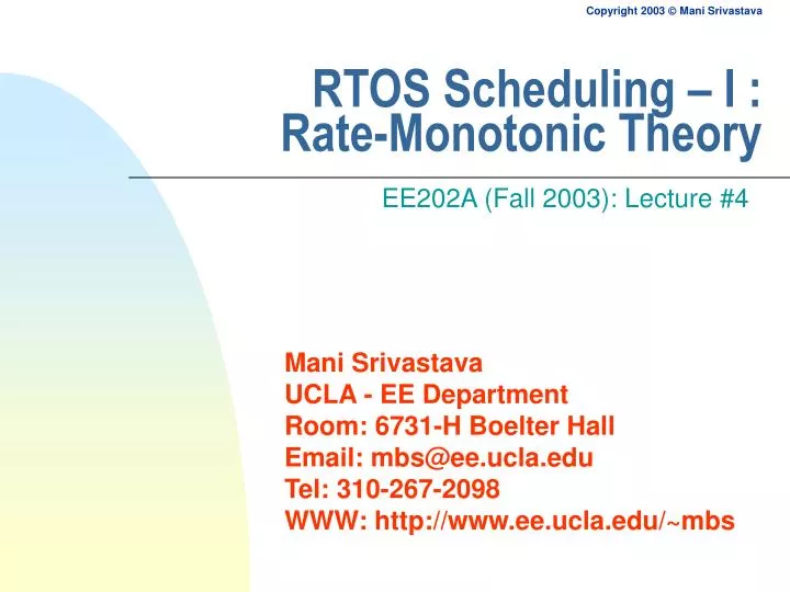 rtos scheduling i rate monotonic theory