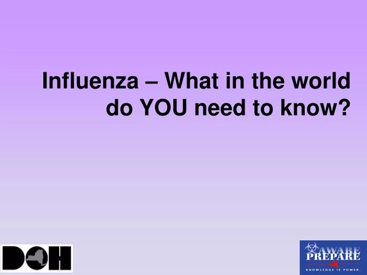 influenza what in the world do you need to know
