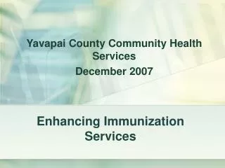 Enhancing Immunization Services