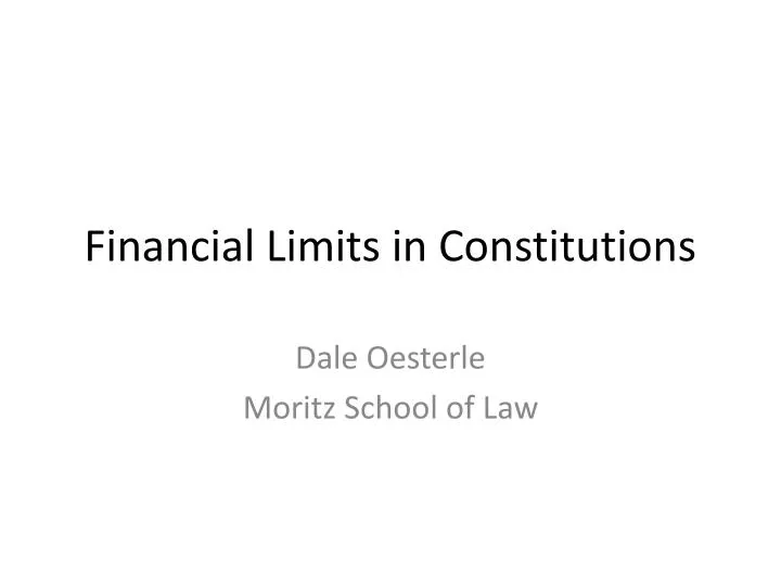 financial limits in constitutions