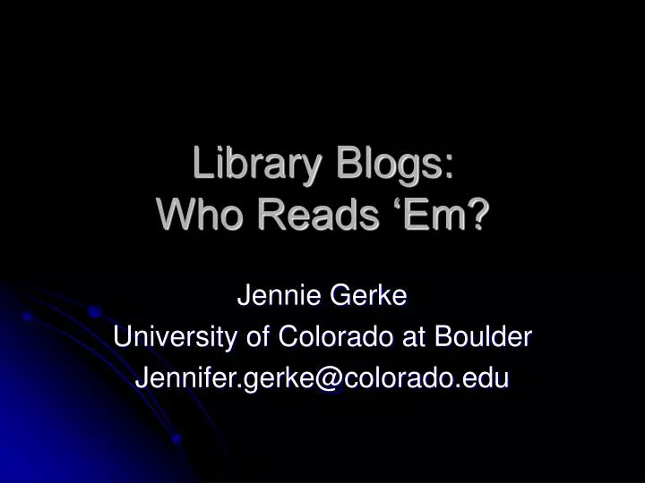 library blogs who reads em