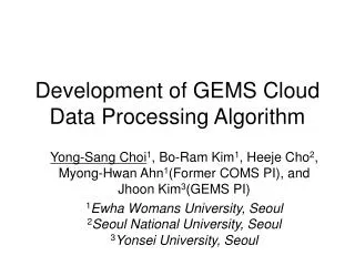 Development of GEMS Cloud Data Processing Algorithm