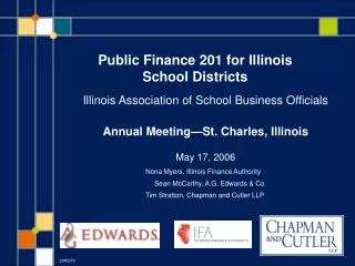 Public Finance 201 for Illinois School Districts