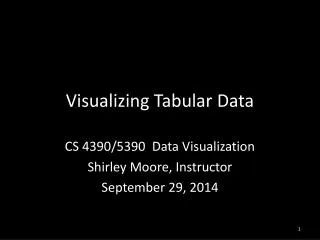 Visualizing Tabular Data