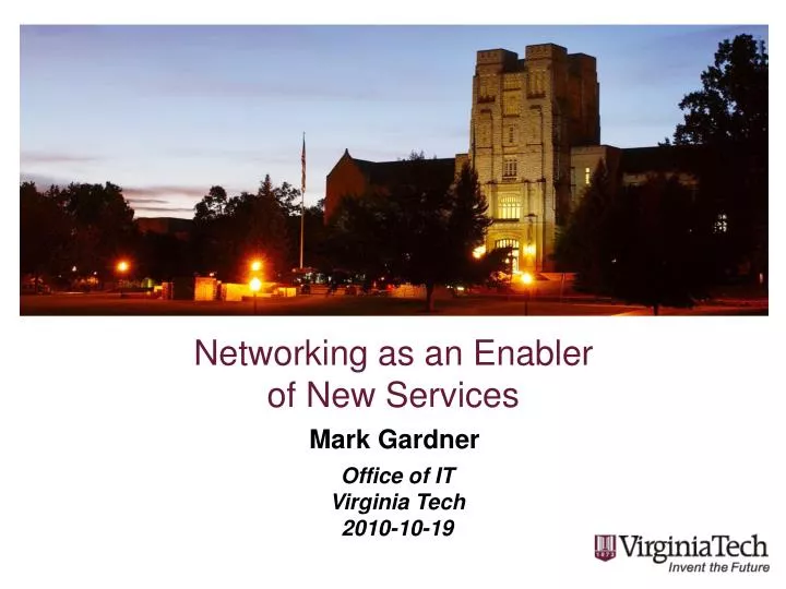 networking as an enabler of new services