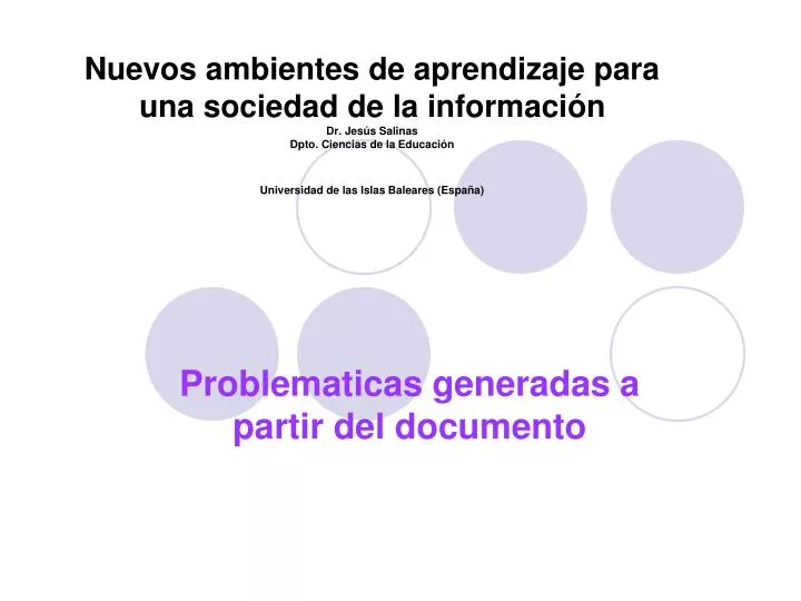 problematicas generadas a partir del documento