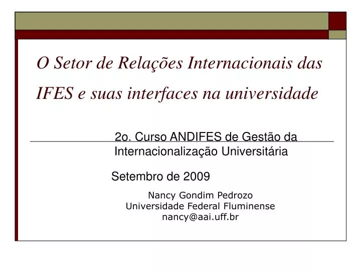 o setor de rela es internacionais das ifes e suas interfaces na universidade