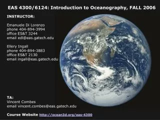 EAS 4300/6124: Introduction to Oceanography, FALL 2006