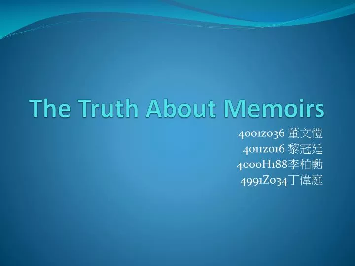 the truth about memoirs