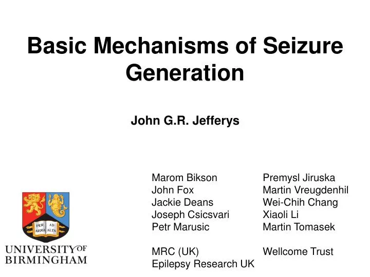 basic mechanisms of seizure generation