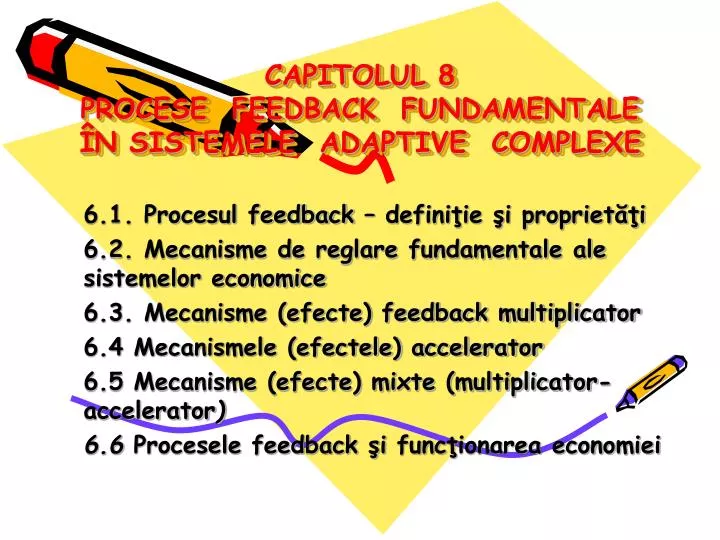 capitolul 8 procese feedback fundamentale n sistemele adaptive complexe