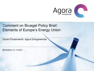Comment on Bruegel Policy Brief : Elements of Europe‘s Energy Union