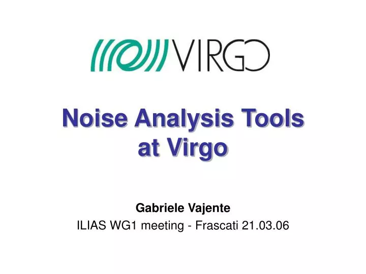 noise analysis tools at virgo