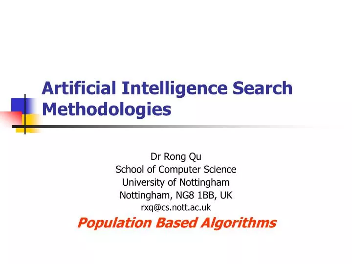 artificial intelligence search methodologies
