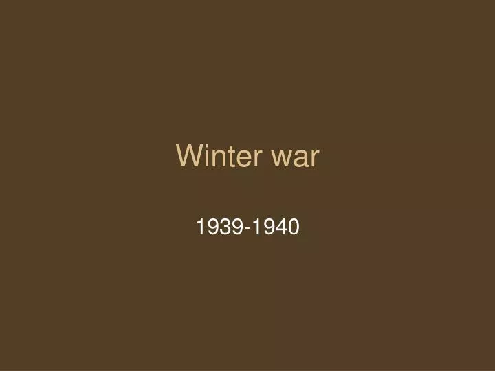 winter war
