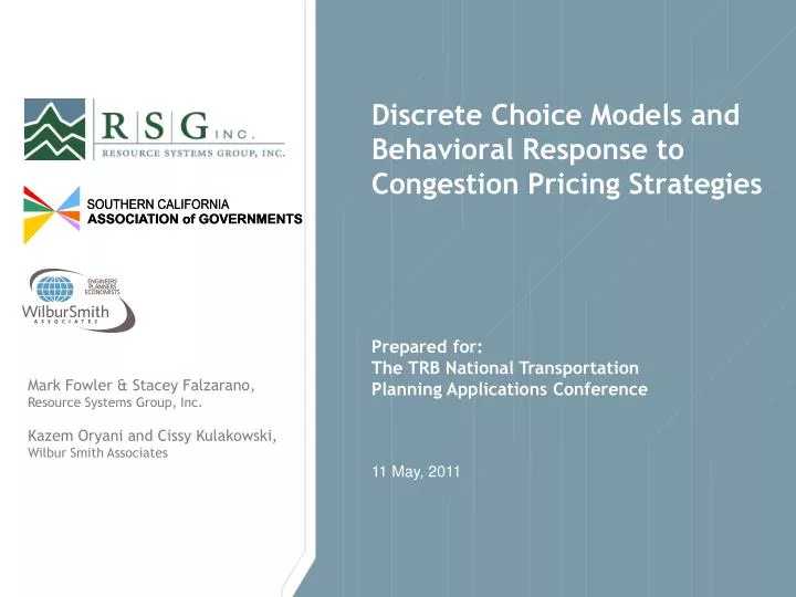 discrete choice models and behavioral response to congestion pricing strategies