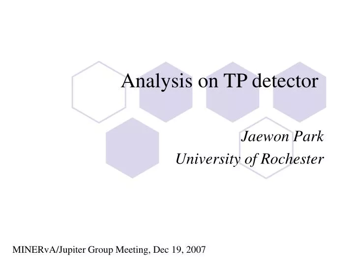 analysis on tp detector
