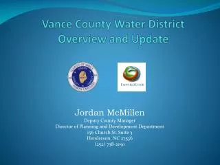 Vance County Water District Overview and Update