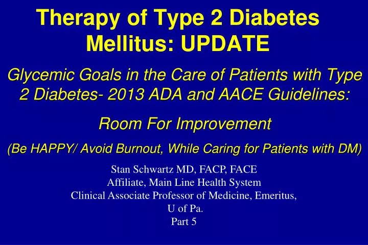 therapy of type 2 diabetes mellitus update