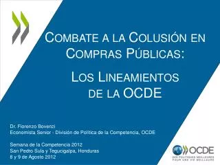 combate a la colusi n en compras p blicas los lineamientos de la ocde