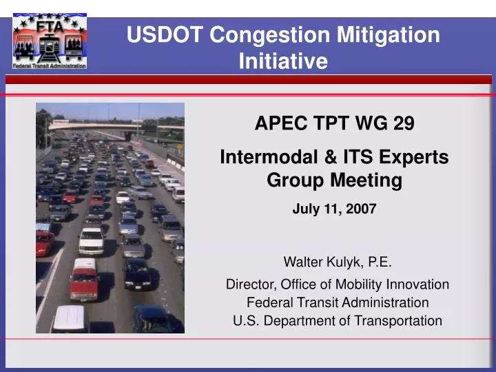 usdot congestion mitigation initiative