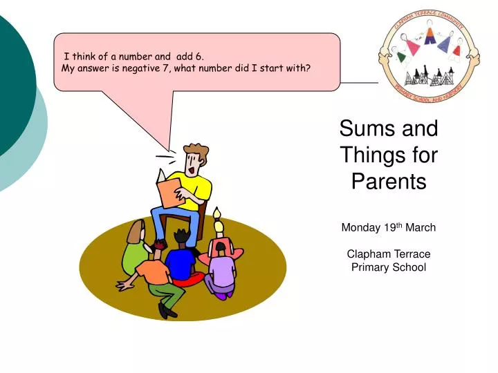 sums and things for parents monday 19 th march clapham terrace primary school