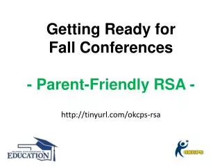 Getting Ready for Fall Conferences - Parent-Friendly RSA -