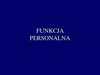 funkcja personalna
