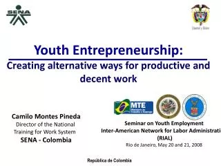 Youth Entrepreneurship: Creating alternative ways for productive and decent work