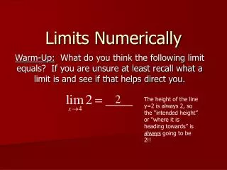 Limits Numerically