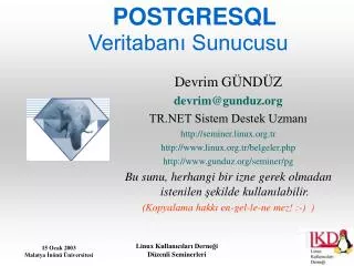 postgresql veritaban sunucusu