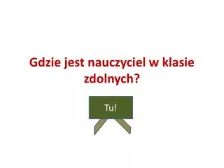 gdzie jest nauczyciel w klasie zdolnych