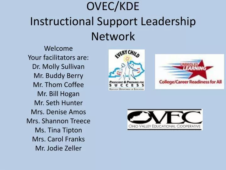 ovec kde instructional support leadership network