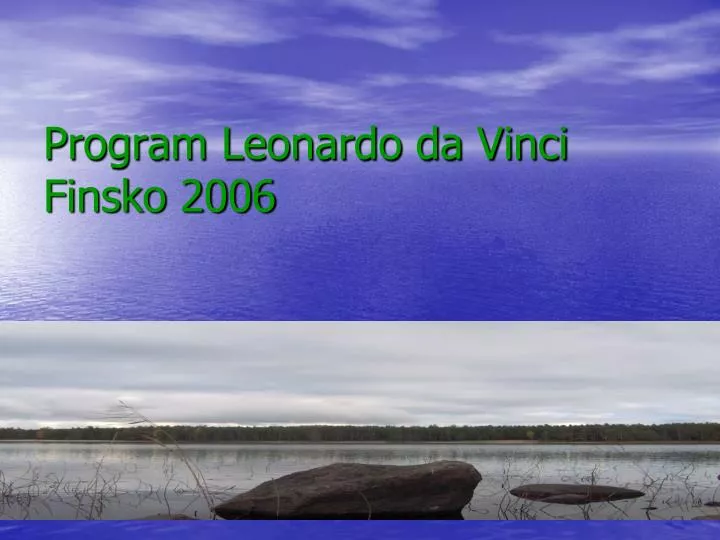 program leonardo da vinci finsko 2006
