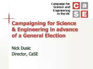 Campaigning for Science &amp; Engineering in advance of a General Election