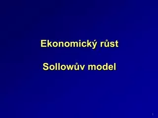 ekonomick r st sollow v model