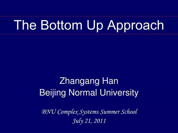 zhangang han beijing normal university bnu complex systems summer school july 21 2011
