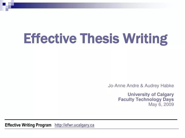 effective thesis writing