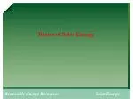 Basics of Solar Energy - slide 1