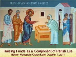 Raising Funds as a Component of Parish Life Boston Metropolis Clergy/Laity, October 1, 2011