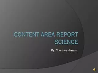 Content Area Report Science