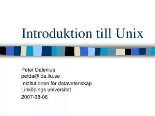 introduktion till unix